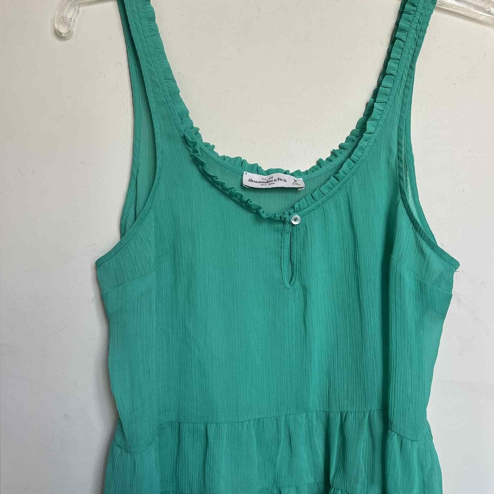 Abercrombie & Fitch Teal Ruffle Tank Top
